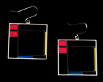 Boucles d'oreilles Piet Mondrian : Composition