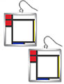 Piet Mondrian earrings : Composition (detail))