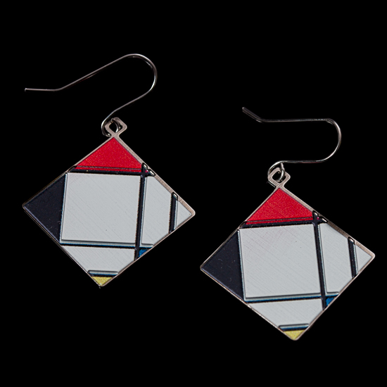 Boucles d'oreilles Piet Mondrian : Lozenge