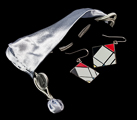 Piet Mondrian earrings : Lozenge, (velvet purse))
