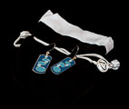 Claude Monet earrings : Nympheas (blue) (detail))