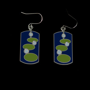 Claude Monet earrings : Nympheas (blue & green)
