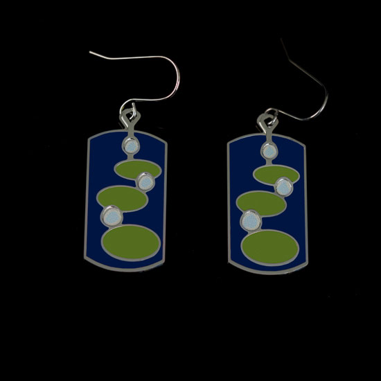 Claude Monet earrings : Nympheas (blue & green)