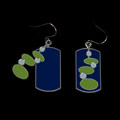 Claude Monet earrings : Nympheas (blue & green), (velvet purse))