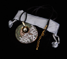 Mucha pendant : Lis, Crystal Circle (velvet purse)