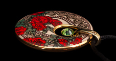 Mucha pendant : Roses, Crystal Circle, detail n°1