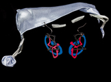 Boucles d'oreilles Jackson Pollock : Ghosts (red, blue and black accents) (pochette velours))