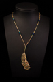 Louis C. Tiffany pendant : Peacock feather, detail n°1