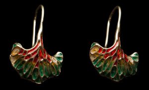 Louis C. Tiffany Jewellery : Earrings, Poppy flower