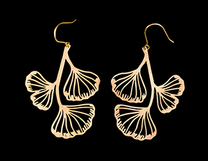 Tiffany earrings : Ginkgo n°3 (gold finish)