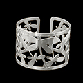 Bracelet manchette Tiffany : Libellules (finition argent) (dtail 1)