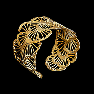 Bracelet manchette Tiffany : Ginkgo (finition or)