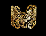 Tiffany bracelet cuff : Ginkgo (gold finish) (detail 2)