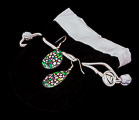 Louis C. Tiffany earrings : Cherry Blossoms, (velvet purse))