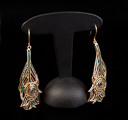 Boucles d'oreilles Tiffany : Plume de paon (n°2) (détail)