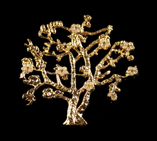 Van Gogh pendant : Almond tree in bloom (gold finish)