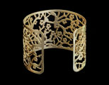 Van Gogh bracelet cuff : Almond Branches in Bloom (gold finish) (detail 2)