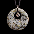 Van Gogh pendant : Almond Tree (white), Crystal Circle
