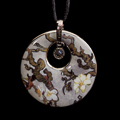 Van Gogh pendant : Almond Tree (white), Crystal Circle, (back of the jewel)