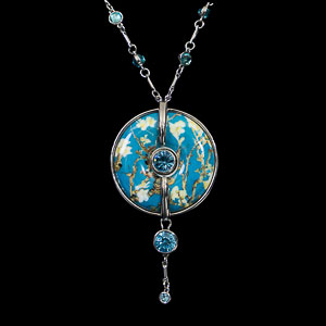 Vincent Van Gogh Lavallière necklace : The almond tree (blue)