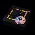 Rosina Wachtmeister pendant : Cats and grenades in celebration, Crystal Circle (velvet purse)