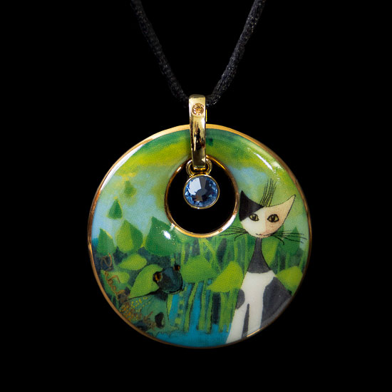 Pendentif Rosina Wachtmeister : Chat et Prince Grenouille, Crystal Circle