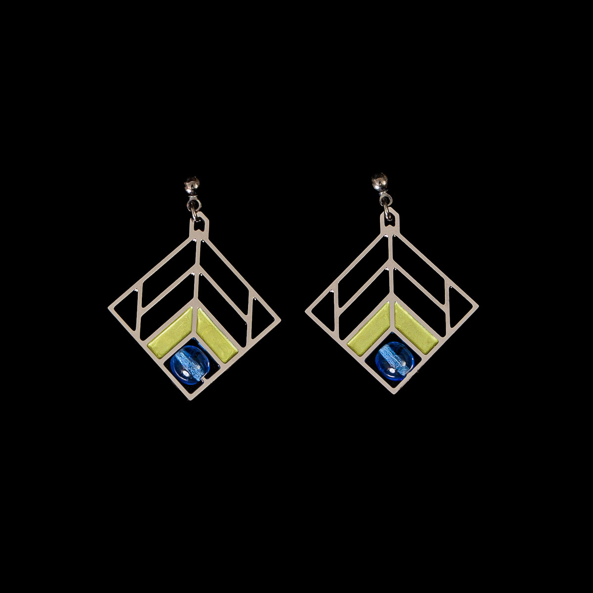 Desert Triangles -- Earrings (without turquoise) | Triangle earrings, Frank  lloyd wright jewelry, Earrings