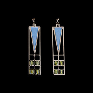 Frank Lloyd Wright earrings : Light Screen Stained Glass