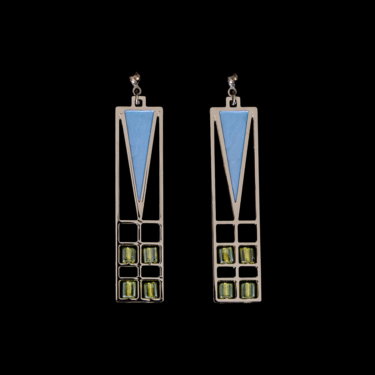 boucles oreilles frank lloyd wright light screen stained glass
