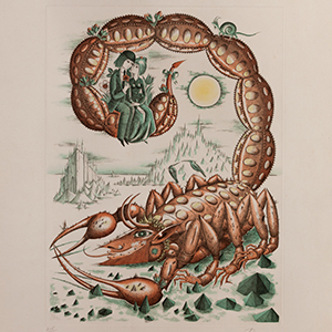 Gravure signes du zodiac Raymond Peynet : le scorpion