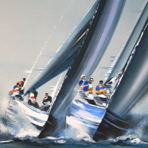 Victor SPAHN - Lithographie originale : America's Cup : Valence