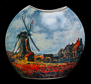 Claude Monet : Vase (20cm de hauteur) : Champs de tulipes et de pavots