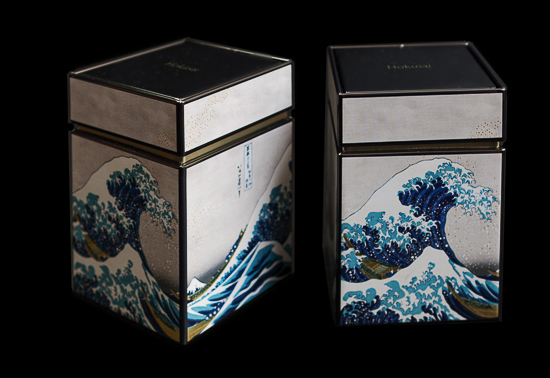 Hokusai set of 2 Tea boxes, The Great Wave of Kanagawa