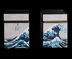 Duo boîtes à thé Hokusai, La grande vague de Kanagawa
