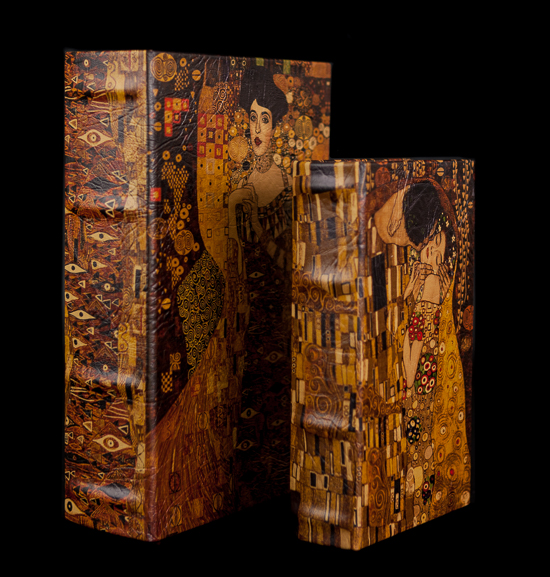Set of 2 Gustav Klimt boxes : Adele Bloch & The kiss