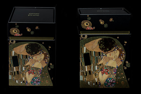 Duo boîtes à thé Gustav Klimt, Le baiser,