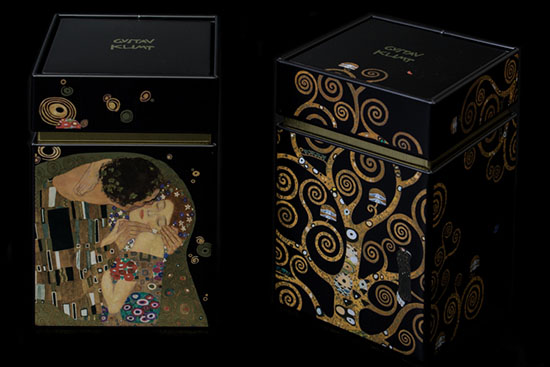 Duo boîtes à thé Gustav Klimt, L'arbre de vie & Le baiser,