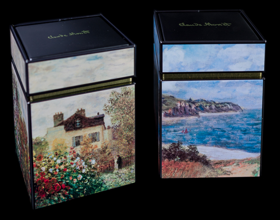 Set de 2 Scatole a tè Claude Monet, Cammino al mare tra campi di grano & La casa dell'artista