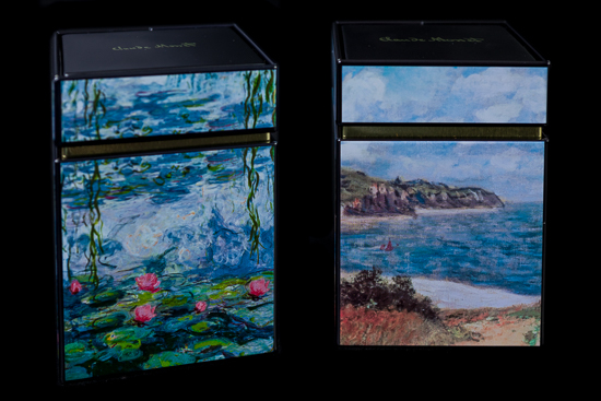 Set de 2 Cajas a té Claude Monet, Nympheas & Camino en los campos de trigo
