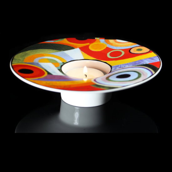 Robert Delaunay Porcelain Art Light, Vitality, with candle