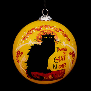 Steinlen Glass ball christmas ornament, The Black Cat Tour