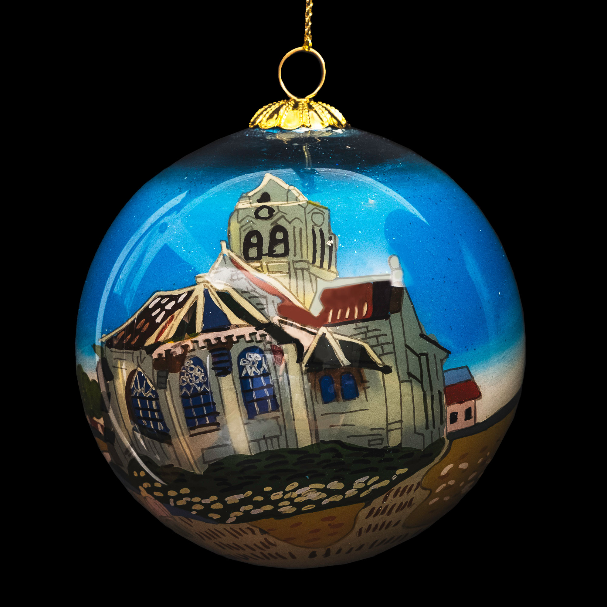 Bola de Navidad Vincent Van Gogh : La iglesia de Auvers