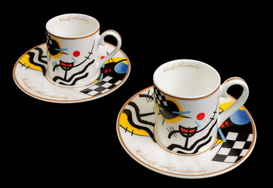 Kandinsky set of 2 expresso cups, Accords opposs (Carmani)