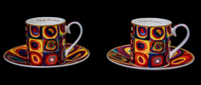 Kandinsky expresso cups and saucers, Color Study
