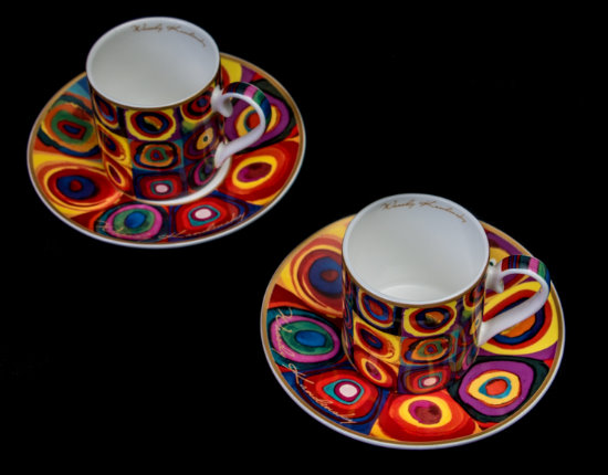 Kandinsky set of 2 expresso cups, Color Study (Carmani)
