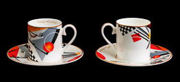 Kandinsky expresso cups and saucers, Orange
