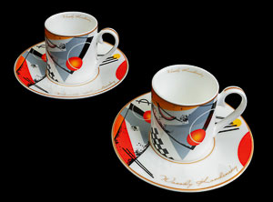 Kandinsky set of 2 expresso cups : Orange