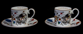 Kandinsky expresso cups and saucers, Transverse line
