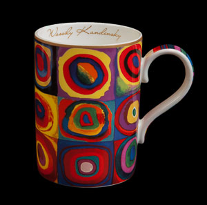 Kandinsky mug : Carrés et cercles concentriques