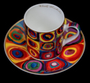 Tasse à café Kandinsky, Carrés et cercles concentriques